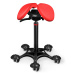 Sedlová stolička SALLI Swing Farba čalúnenia: Koža - červená #05011, Výška postavy: Vysoká (L) -