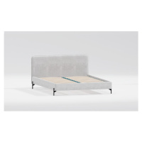 Svetlosivá čalúnená dvojlôžková posteľ s roštom 200x200 cm Barker – Ropez