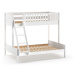 Biela poschodová detská posteľ z borovicového dreva s úložným priestorom 140x200/90x200 cm SCOTT