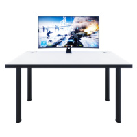 Expedo Počítačový herný stôl CODE X s LED, 135x73-76x65, biela/čierne nohy