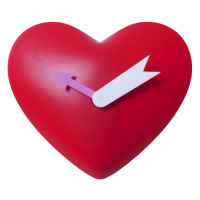 Nástenné hodiny Heart, červené, 25cm