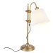 Klasická stolová lampa bronzová s bielym tienidlom - Ashley