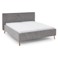 Sivá čalúnená dvojlôžková posteľ s úložným priestorom s roštom 180x200 cm Riva – Meise Möbel
