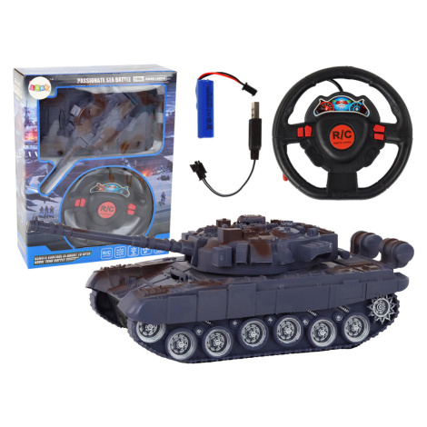 mamido  Tank RC Diaľkovo ovládaný Svetlá Zvuk Námornícka modrá 1:18 27MHz