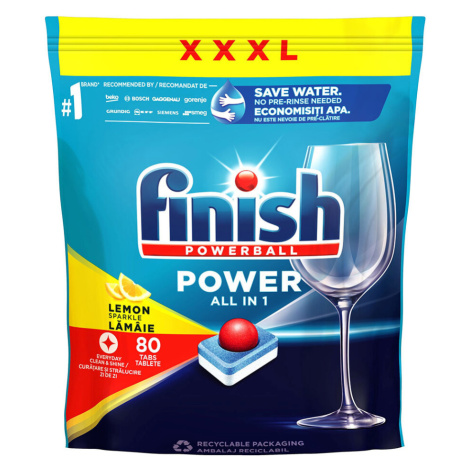 FINISH Power All in 1 Kapsule do umývačky riadu Lemon Sparkle 80 ks