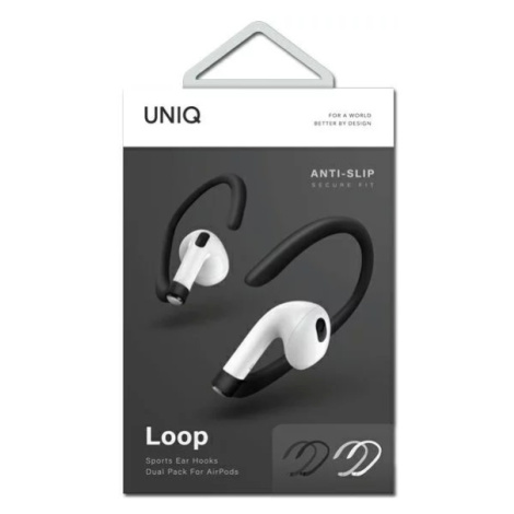 Držiak UNIQ Loop Sports Ear Hooks AirPods white-black dual pack (UNIQ-LSPORTSEHKS-WHTBLK)