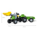 Šlapací traktor s prívesom a lyžicou Rolly Toys 023134 zelený