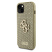 Guess PU Perforated 4G Glitter Metal Logo Zadný Kryt pre iPhone 15 Gold