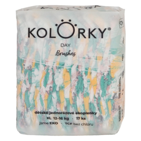 KOLORKY DAY Jednorazové EKO plienky štetce XL (12-16 kg) 17 kusov