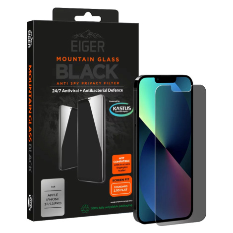 Ochranné sklo Eiger GLASS Mountain BLACK Privacy Screen Protector for Apple iPhone 13/Apple iPho