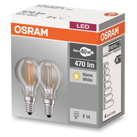 E14 4W 827 Kvapková LED žiarovka sada 2 kusov OSRAM