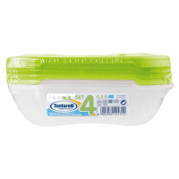 Tontarelli Dóza na potraviny NUVOLA Rectangular Set limetková zelená 4x0,5 l