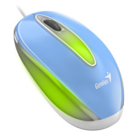 Genius Myš DX-Mini, 1000DPI, optická, 3tl., drátová USB, modrá, klasická, RGB podsvícení