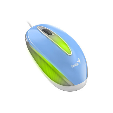 Genius Myš DX-Mini, 1000DPI, optická, 3tl., drátová USB, modrá, klasická, RGB podsvícení