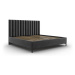 Tmavosivá čalúnená dvojlôžková posteľ s úložným priestorom s roštom 180x200 cm Casey – Mazzini B