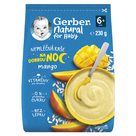 GERBER Prírodná nemliečna kaša mango Goodnight 230 g