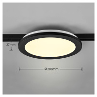 LED stropné svietidlo Camillus DUOline, Ø 26 cm, čierne