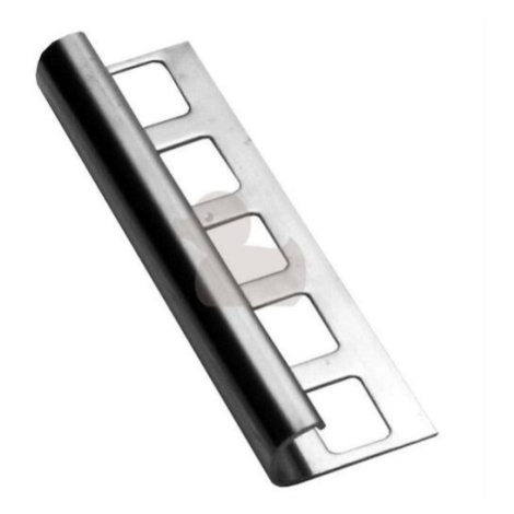 Lišta ukončovací "oblý" Havos pololesk pololesk, nerez, dĺžka 250 cm, výška hrany 8 mm, NRZO8250