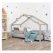 Sivá detská posteľ domček s bočnicou Benlemi Lucky, 90 x 200 cm
