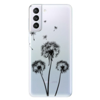 Odolné silikónové puzdro iSaprio - Three Dandelions - black - Samsung Galaxy S21+