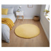 Žltý koberec Think Rugs Teddy, ⌀ 120 cm