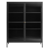 Čierna kovová vitrína 111x140 cm Bronco – Unique Furniture