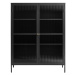 Čierna kovová vitrína 111x140 cm Bronco – Unique Furniture