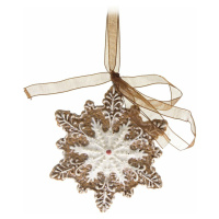 Vianočná závesná dekorácia Gingerbread flake, 7,3 x 7,3 cm