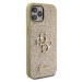 Guess PU Fixed Glitter 4G Metal Logo Zadný Kryt pre iPhone 12/12 Pro Gold