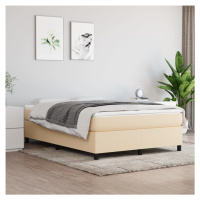 vidaXL Posteľný rám boxspring s matracom krémový 140x200 cm látka