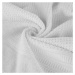 Bavlnený biely uterák ROSITA s ryžovou štruktúrou a žakárovou bordúrou s geometrickým vzorom Roz