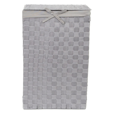 Sivý viskózny kôš na bielizeň s vekom Compactor Laundry Basket Linen, výška 60 cm