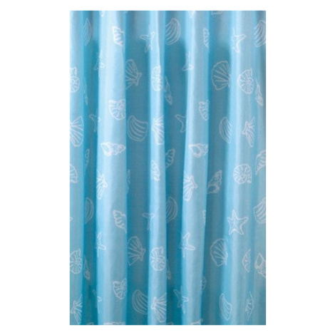 Sprchový záves 180x200cm, polyester, modrá, mušle ZP006 AQUALINE