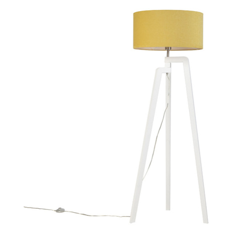 Moderná stojaca lampa biela s kukuričným tienidlom 50 cm - Puros QAZQA