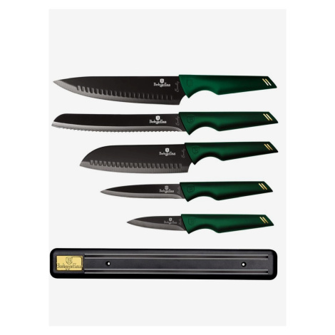 Súprava piatich nožov s nepriľnavým povrchom a magnetickým držiakom BERLINGERHAUS Emerald Collec Berlinger Haus