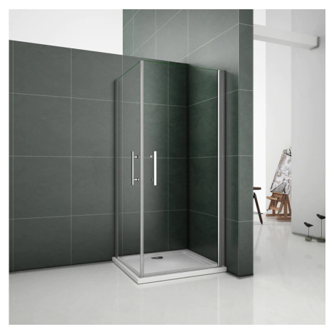 H K - Sprchovací kút SOLO D1 R108, 80x100x185 s dvoma jednokrídlovými dverami, rohový vstup vrát