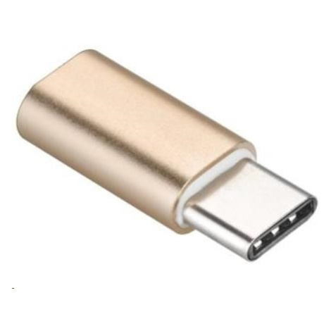 PREMIUMCORD Adaptér USB 3.1 C/male - USB 2.0 Micro-B/female, zlatý