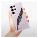 Odolné silikónové puzdro iSaprio - Writing By Feather - black - Samsung Galaxy S23 Ultra