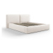 Béžová čalúnená dvojlôžková posteľ s úložným priestorom a roštom 160x200 cm Arendal – Cosmopolit