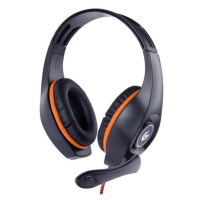 GEMBIRD sluchátka s mikrofonem GHS-05-O, gaming, černo-oranžová, 1x 4-pólový 3,5mm jack