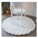 Biely umývateľný okrúhly koberec ø 80 cm Bubble White – Mila Home