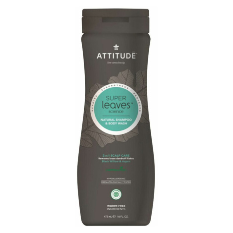ATTITUDE Super leaves s detoxikačným účinkom proti lupinám prírodný pánsky šampón & telové mydlo