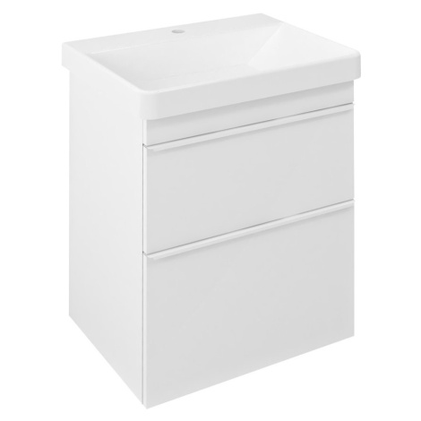 SAPHO - SITIA umývadlová skrinka 56,4x70x44,2cm, 2x zásuvka, biela matná SI060-3131