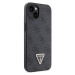 Guess PU 4G Strass Triangle Metal Logo Zadný Kryt pre iPhone 15 Black