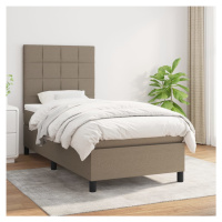 vidaXL Posteľný rám boxspring s matracom sivohnedý 90x190 cm látka