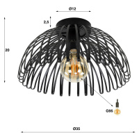 Stropné svietidlo Twisted, 1-plameňové, Ø 35 cm