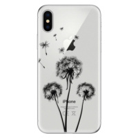 Odolné silikónové puzdro iSaprio - Three Dandelions - black - iPhone X