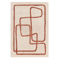 Ručne tkaný vlnený koberec v tehlovej a krémovej farbe 160x230 cm Matrix – Asiatic Carpets