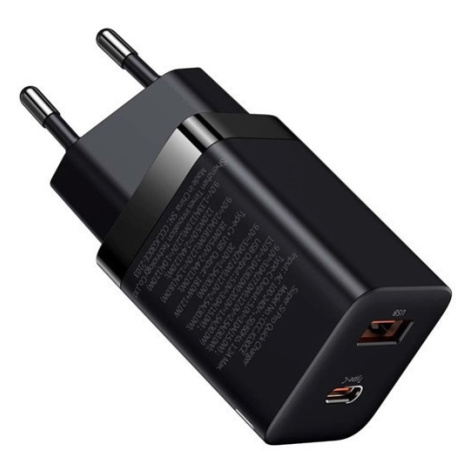 Sieťový adaptér, 30 W, zásuvka USB, zásuvka USB typu C, rýchle nabíjanie, PD 3.0, QC 3.0, Baseus