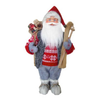 Dekorácia MagicHome Vianoce, Santa stojaci, s lyžami, 60 cm